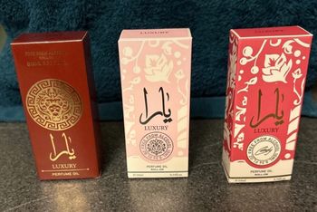 Lot de 3 parfums roll-on 10ml LUXURY – Inspirations Yara Candy, Yara Rose & Assad Bourbon – Sans alcool