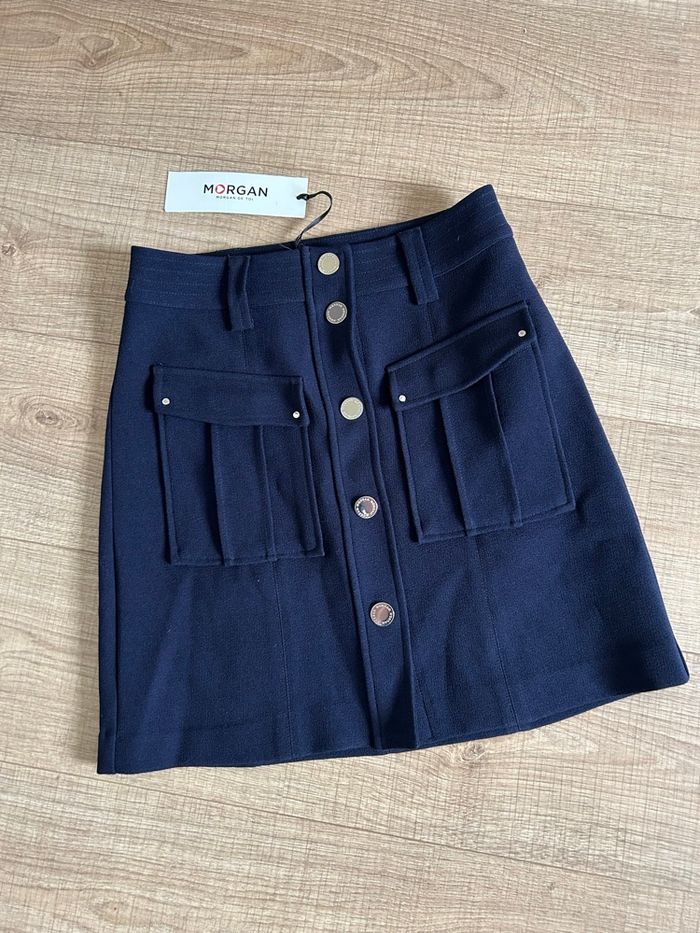 Jupe bleue marine neuve Morgan taille 34 (valeur 55€) - photo numéro 7