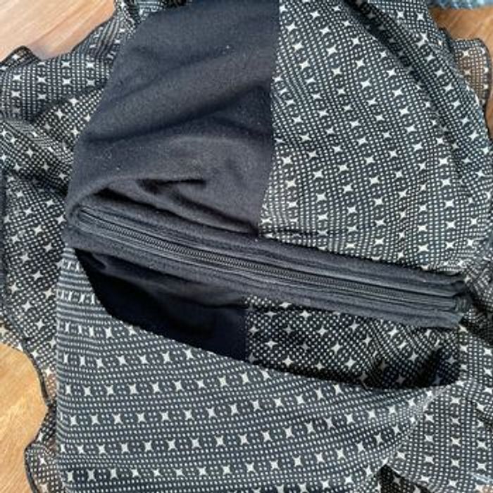 Jupe noire à volants DDP Taille L imprimé graphique doublée made in France V057 - photo numéro 8