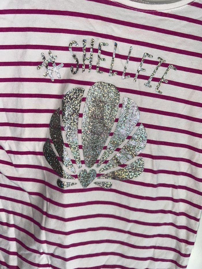 T-shirt manches courtes rayé motif coquillage - 8 ans - In Extenso - photo numéro 2