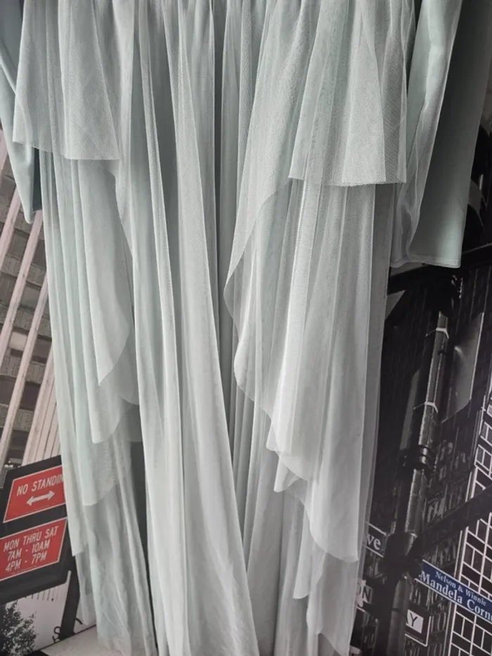 Robe de soirée / fête Wedding – Taille 42 – Vert d’eau – Élégante et longue - photo numéro 2