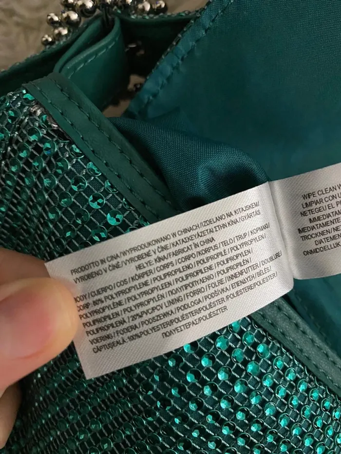 Sac à main baguette strass vert Primark - photo numéro 7