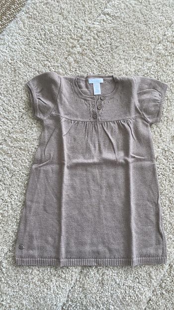Robe obaibi taupe en laine fine 18 mois