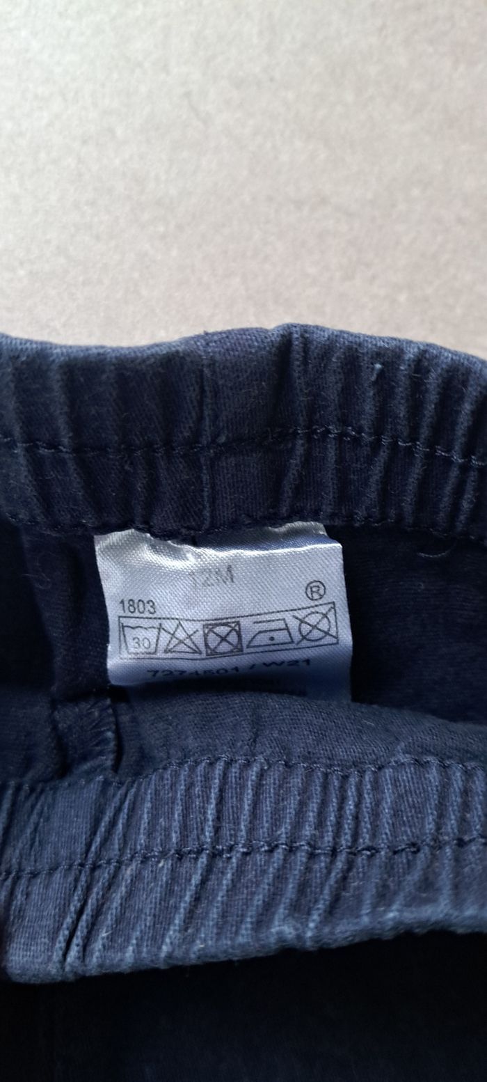 Pantalon bleu marine en taille 12 mois - photo numéro 2