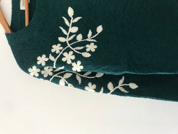 Pull Fleuri Couleur Vert Sapin