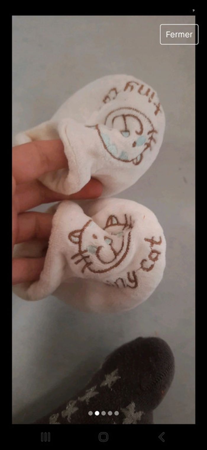 Petit chausson bébé chat - photo numéro 2