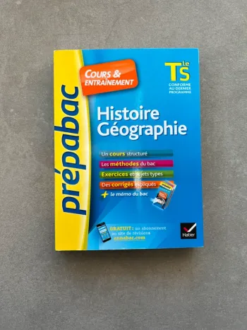 Livre Annale Prépabac Histoire Géographie