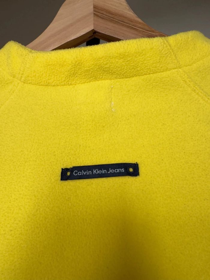 sweat sans capuche polaire zip jaune M Calvin Klein - photo numéro 4