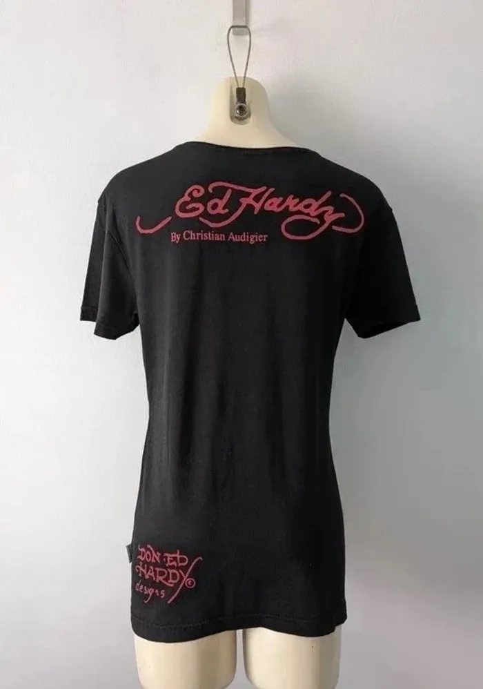 T-shirt d'été strass - Ed Hardy - taille 38 - photo numéro 2