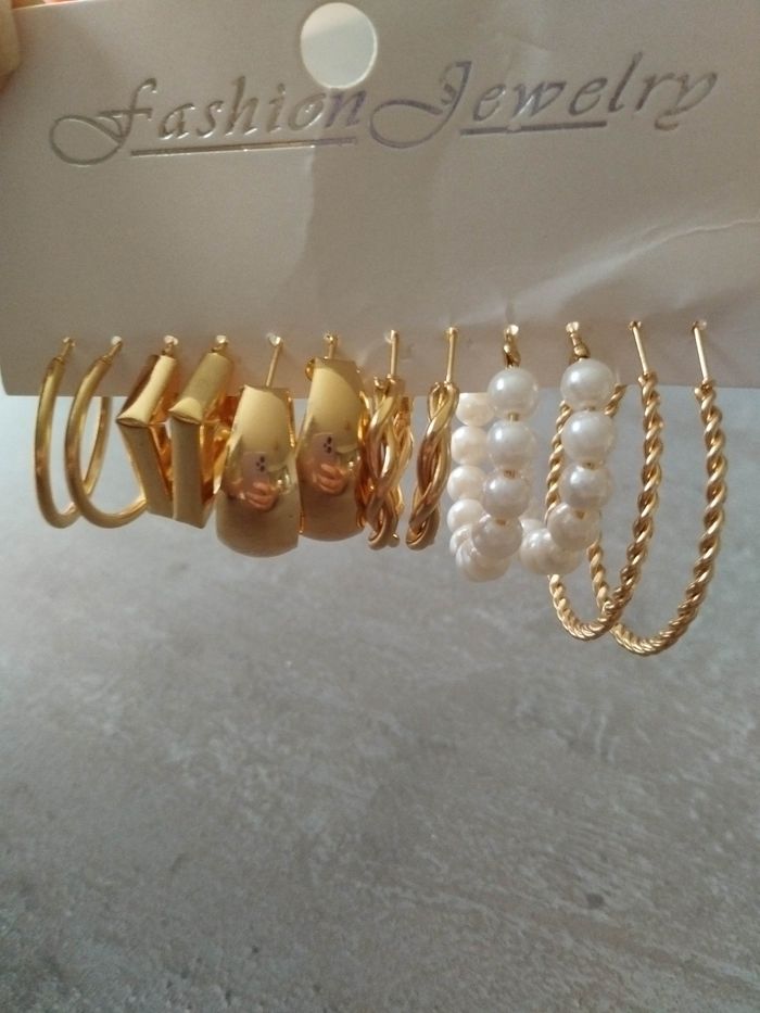 Lot 6 paires de boucles d'oreilles femme en - photo numéro 2