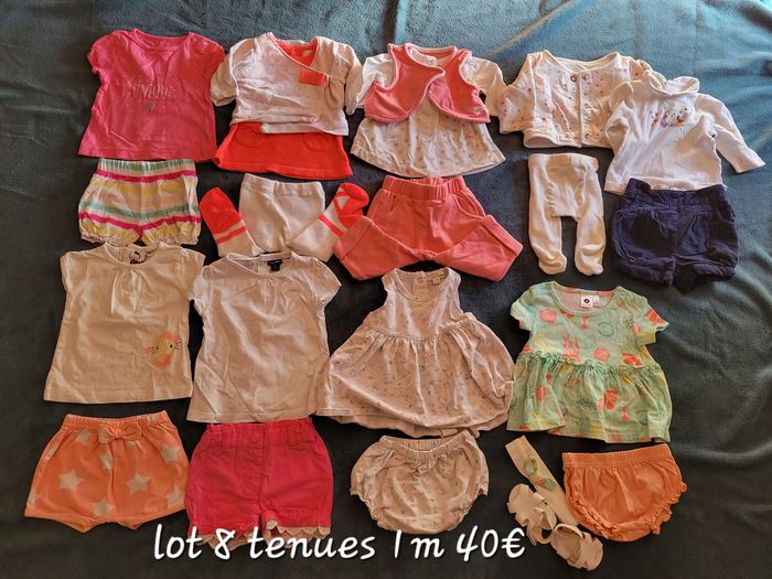 Lot tenues bébé fille 1m