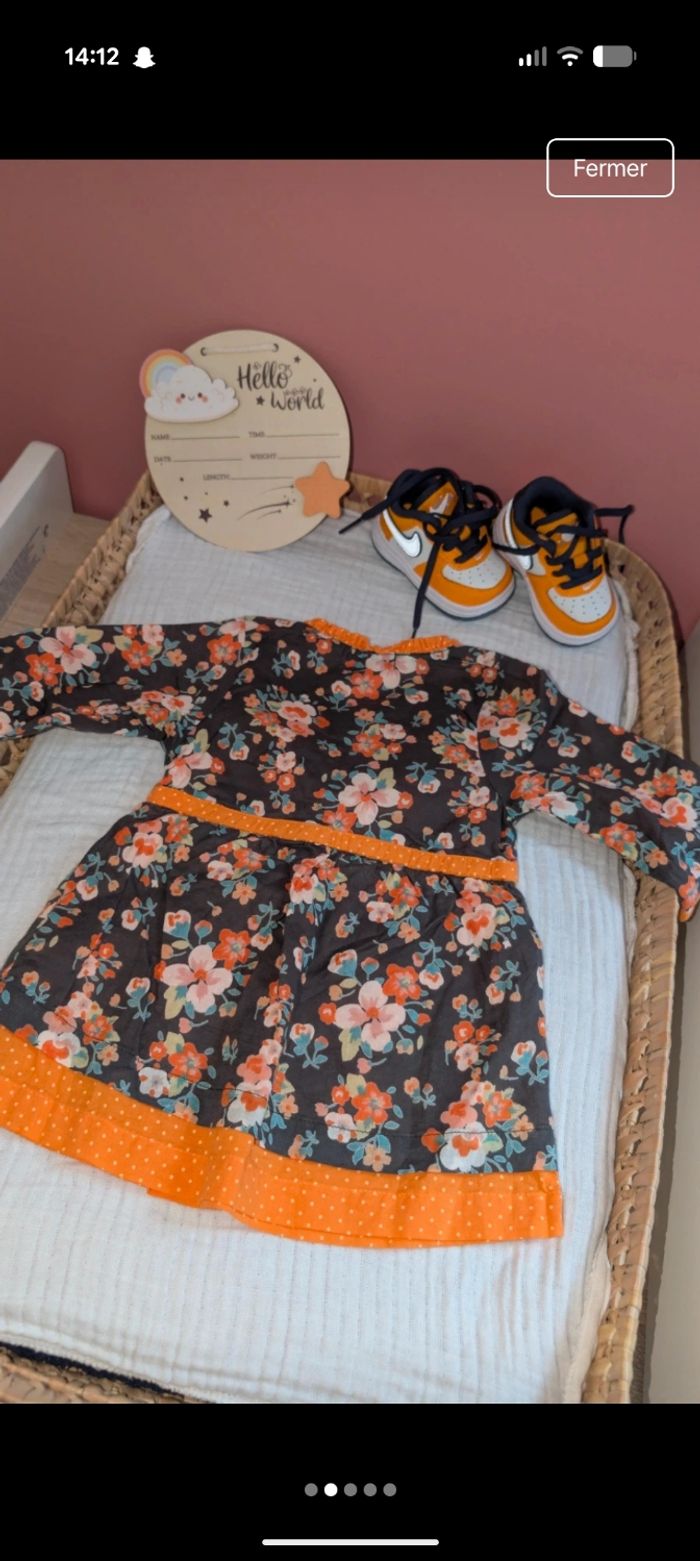 Robe fleurie orange - photo numéro 2