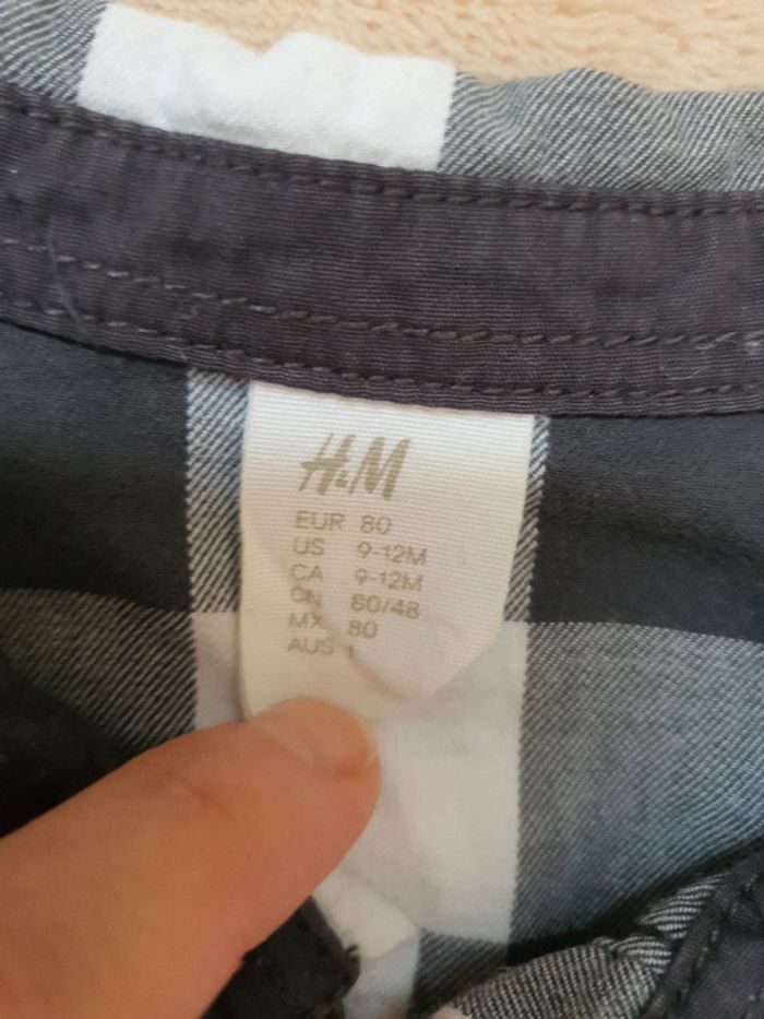 9/12 mois lot mi saison garçon jean slim motard et cargo slim pull maille et chemise carreaux - photo numéro 7