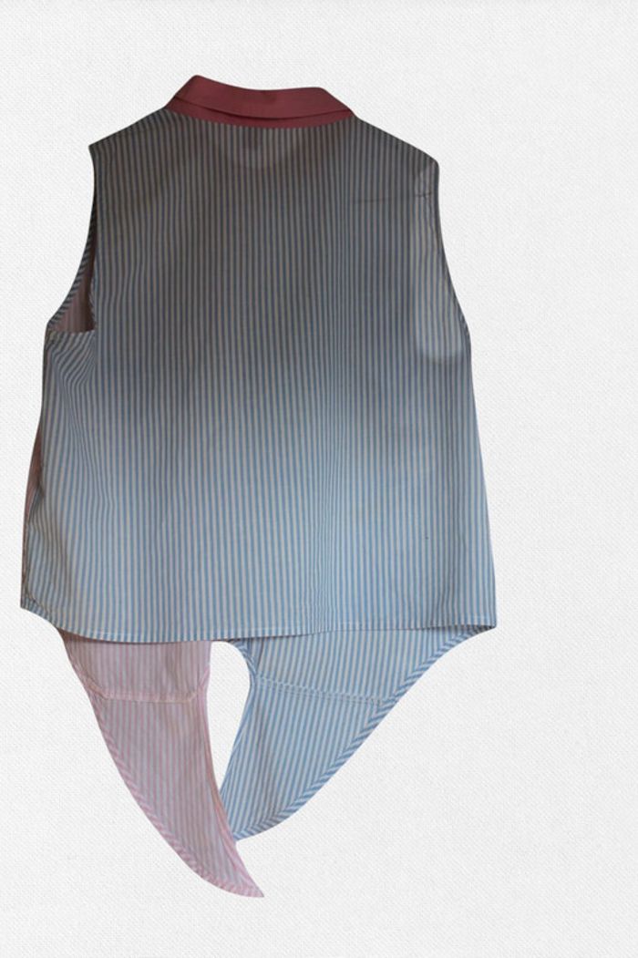 Chemise Bicolore Sans Manches  - Rose et Bleu - Taille XS - photo numéro 2