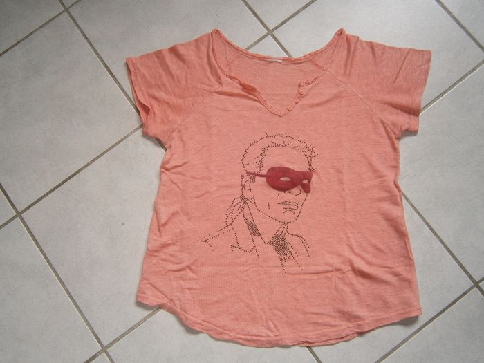 Tee-shirt MC en lin orange Taille 42