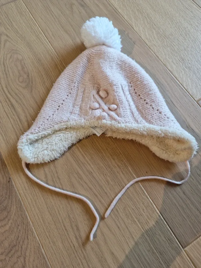 Bonnet fille Okaidi rose doublure polaire taille 51