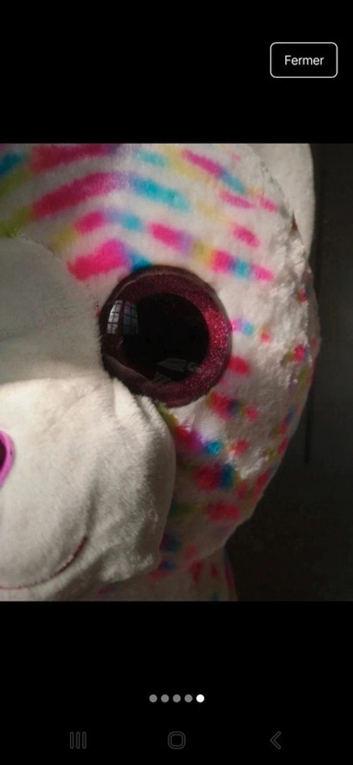 Peluche XXL Chien multicolore 54cm – Yeux brillants TY - photo numéro 4