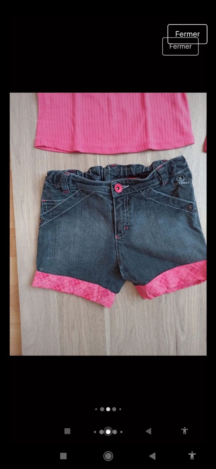 short gris foncé Converse 8 ans débardeur rose sergent major 6 ans - photo numéro 5