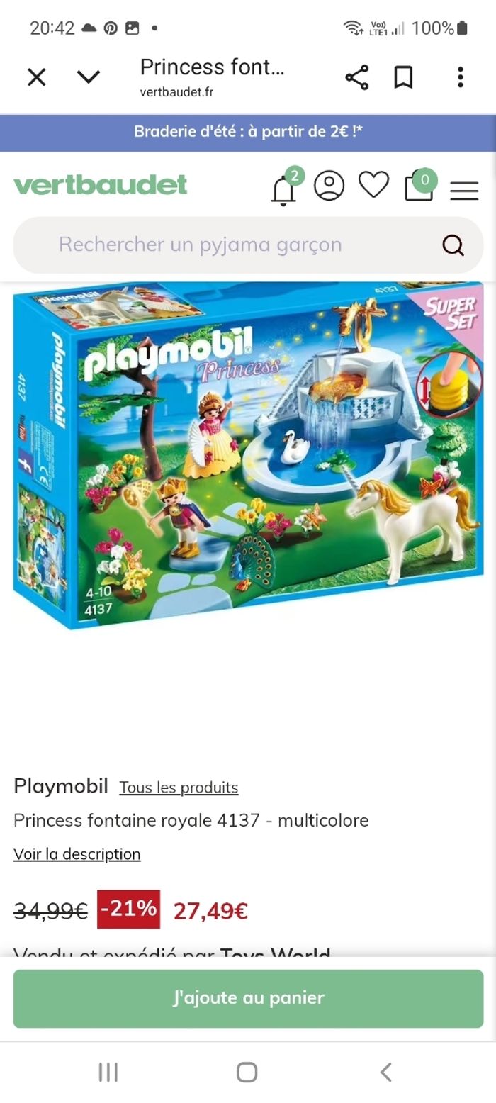 Playmobil fontaine royal - photo numéro 5