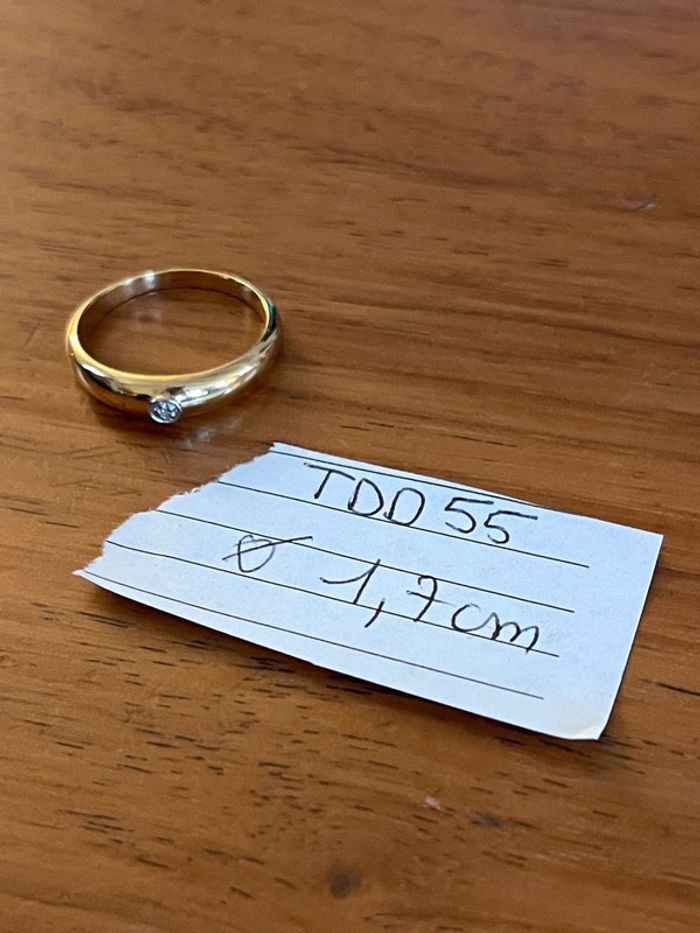 Bague dorée vintage avec pierre TDD 55 - photo numéro 8