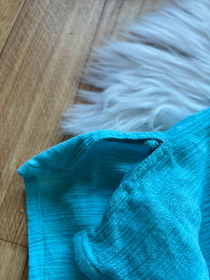 Chemisier / chemise daxon bleu clair bouton manches courtes vintage 2000s taille M-38 - photo numéro 5
