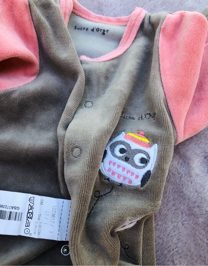 Pyjama en velours - 6 mois (67 cm) - Sucre d’Orge - photo numéro 4