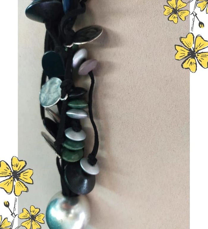 Collier noir multi-brins & pampilles nacrées – Collection PMN - photo numéro 2