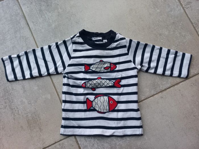 Tee-shirt manches longues 3 mois marine