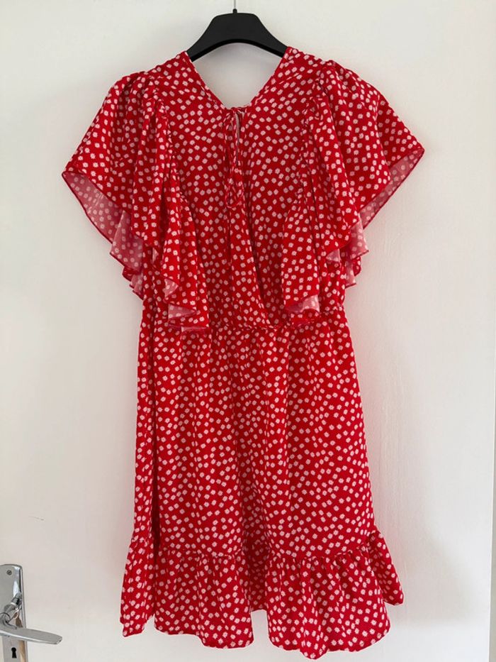 Robe d’été rouge à volant / Taille M - photo numéro 2