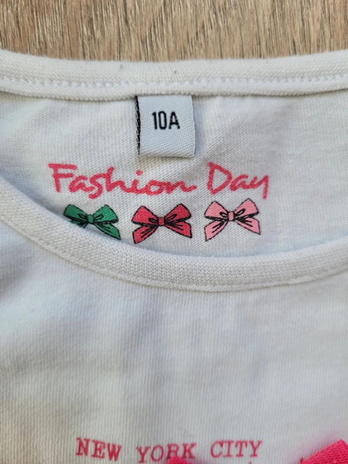 T-shirt manches longues blanc avec noeuds - photo numéro 3