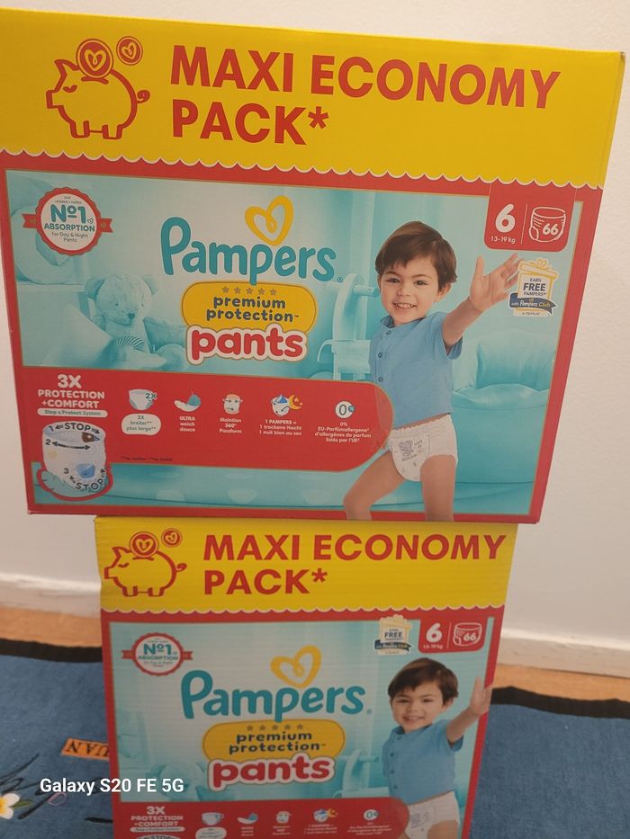 2 paquets pampers premium protection pants taille 6 - photo numéro 2