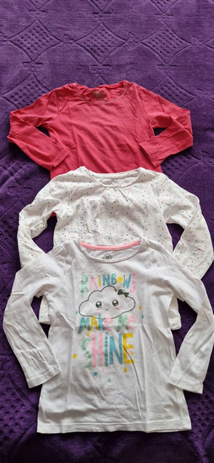 Lot de 3 t-shirts manches longues fille 4/5 ans