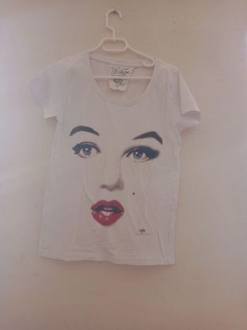 Long T-Shirt blanc avec motifs Taille : L
