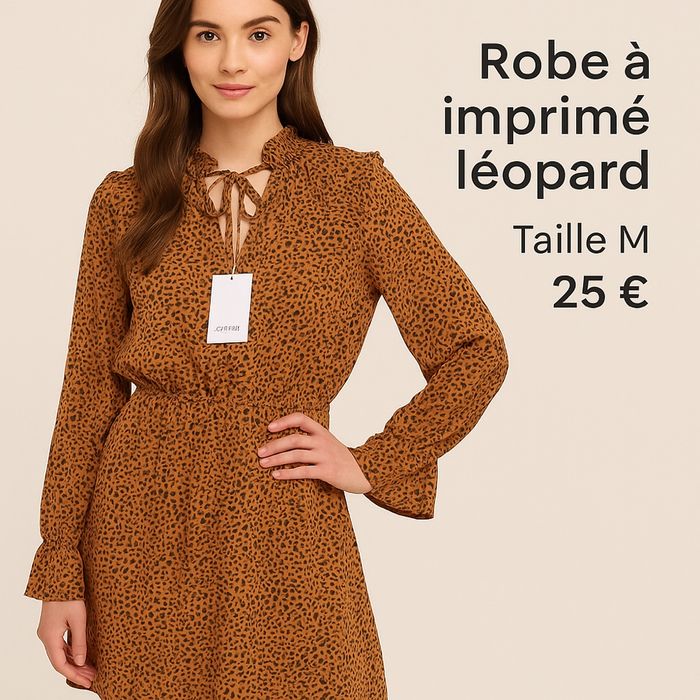 Robe imprimé léopard Golden Live – Taille M – Neuve avec étiquette