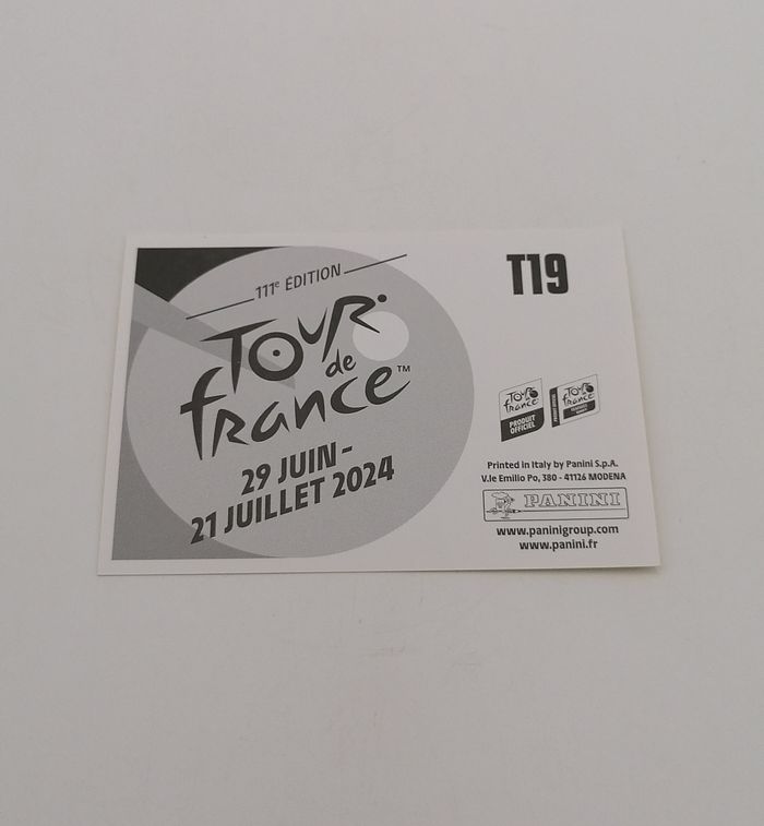 Panini sticker Tour de France 2024 n° T19 Tadej Pogacar. - photo numéro 3