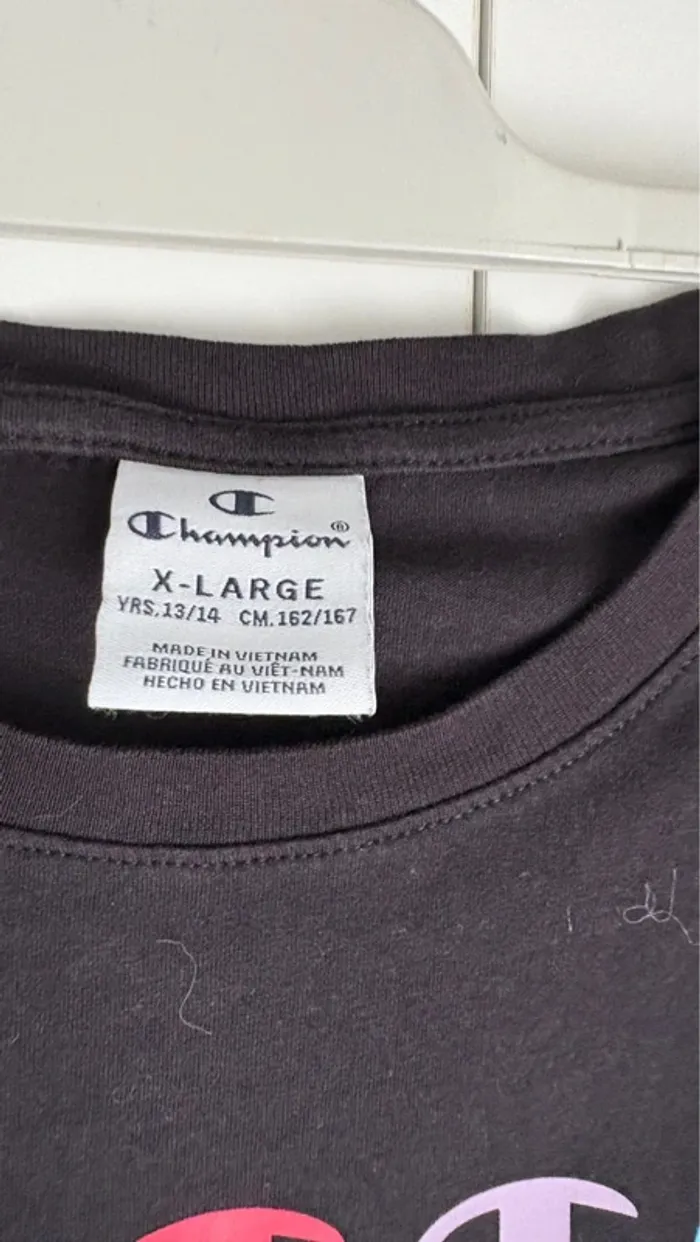 T shirt manches courtes noir champion fille taille 13/14 ans - photo numéro 2