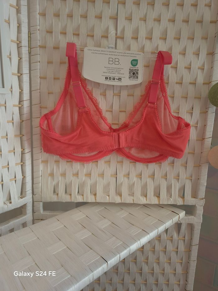Soutien-gorge avec armatures Brigitte Bardot dentelle corail neuf 100C femme - photo numéro 2