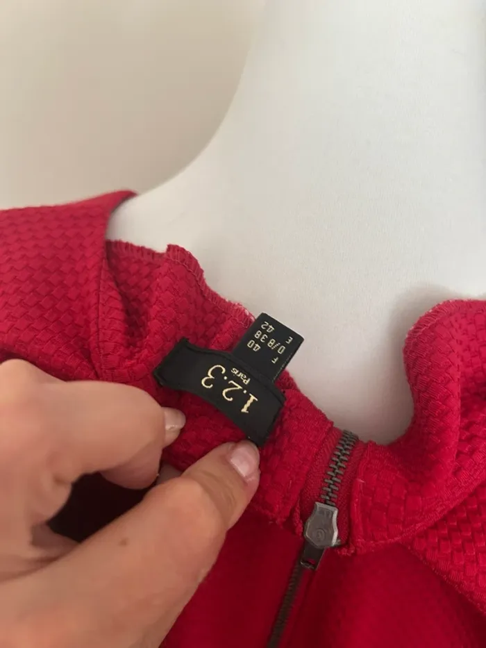 123 t-shirt, blouse, haut rouge vif taille 40 - photo numéro 6