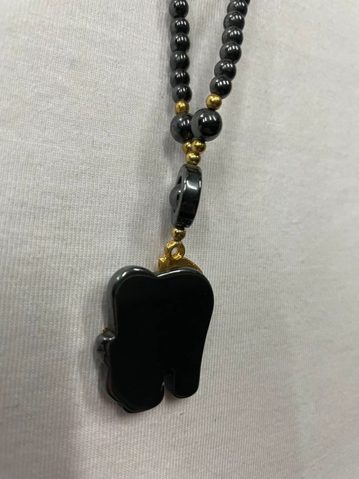 Collier éléphant en hématite - photo numéro 3