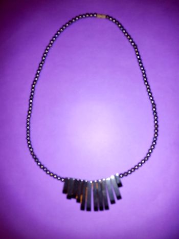 Faby27800 Collier en hématite  longueur totale 47 cm