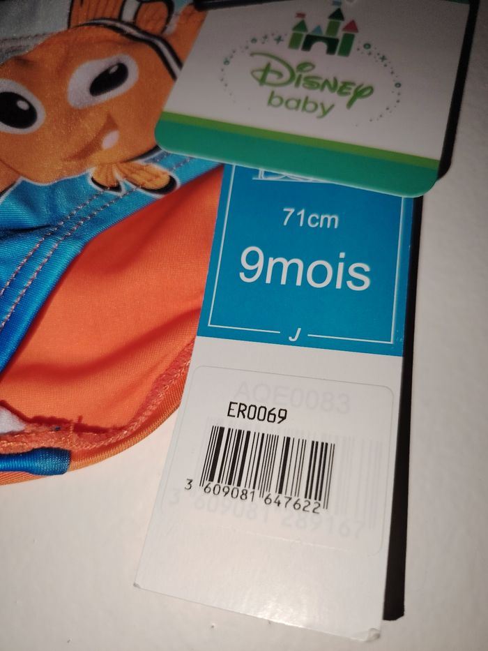Maillot de bain Némo Disney taille 9 mois - photo numéro 2