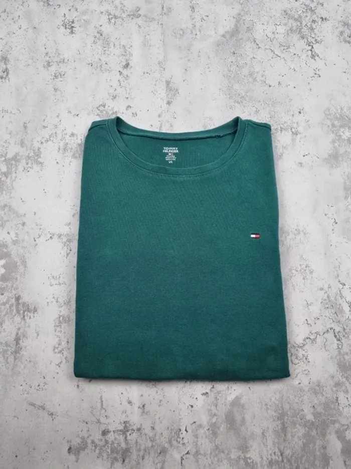 T-shirt Tommy Hilfiger vert sapin – Taille L Femme - photo numéro 2