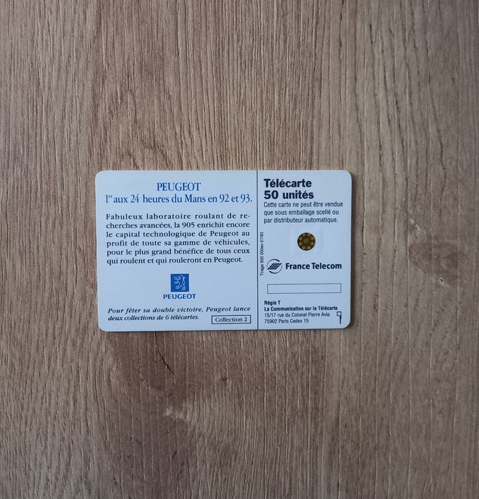 Telecarte " 24 heures du Mans 93 " - photo numéro 2