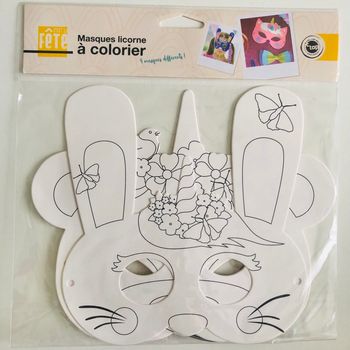 Masques licorne à colorier 