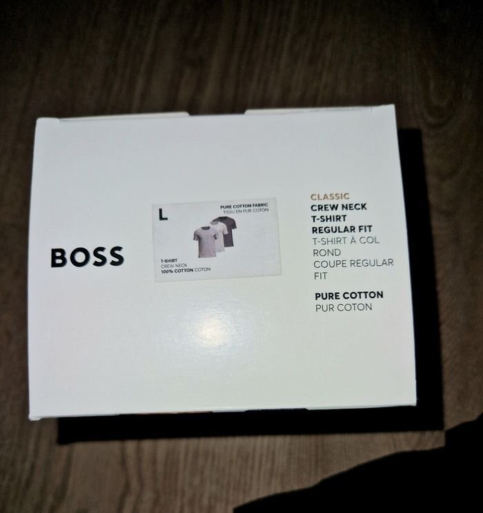 Coffret Hugo boss 3 tee shirts coton homme L neuf - photo numéro 4