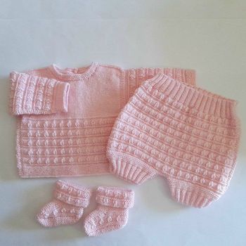 Ensemble 1 mois NEUF tricot bébé fait main