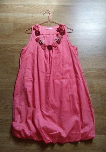 Robe rose col fleurs Promod