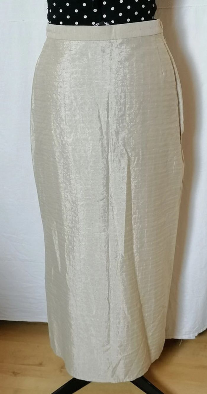 Jupe longue beige effet satin taille 40 Sonja Marohn - photo numéro 12