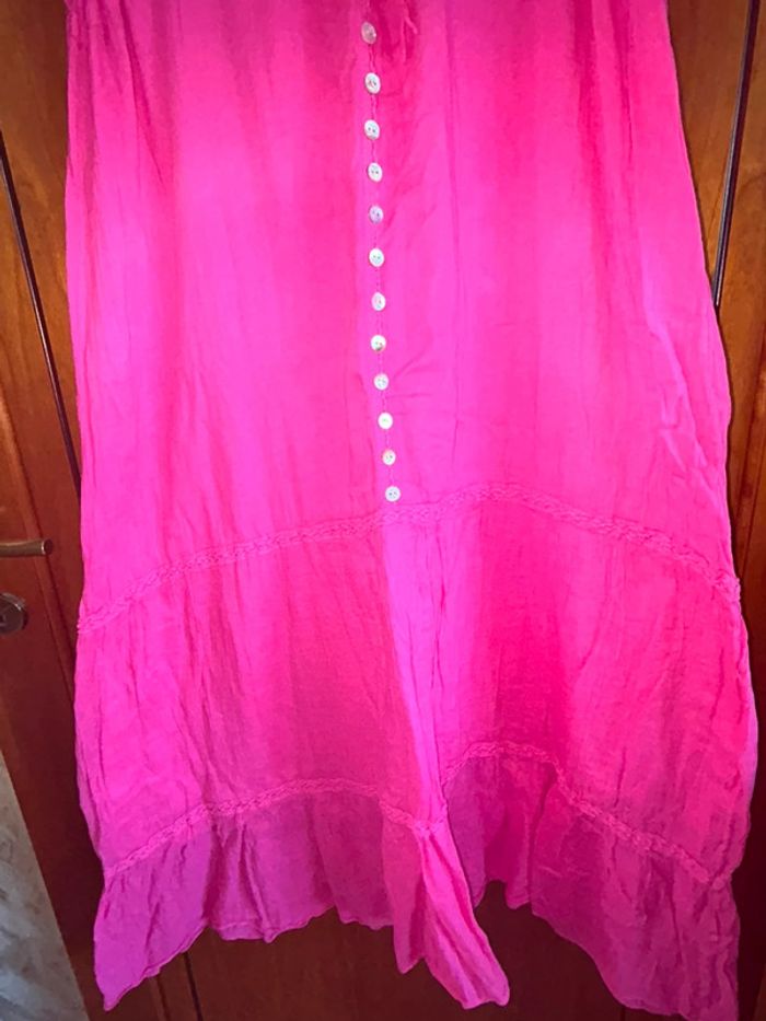 Longue robe rose été taille unique Farfalla - photo numéro 3