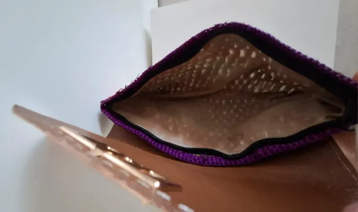 Pochette multicolore en raphia et cuir neuve - photo numéro 4